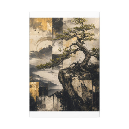 Golden Hour Pine Tree Canvas Art - Japandi Datsuzoku