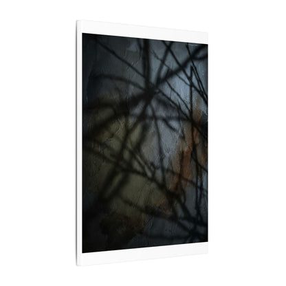 Shadow Play Dark Texture Canvas Art | Sophisticated Dark Japandi Art