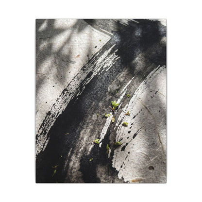 Ink Brushstroke Canvas Art | Spring Dark Japandi Moody Minimal Art