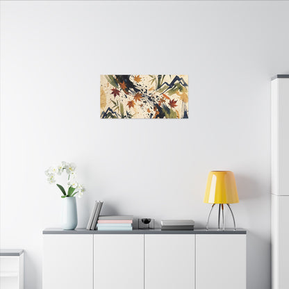 Golden Hour Ink Brushstroke Canvas Art - Zen Shibui