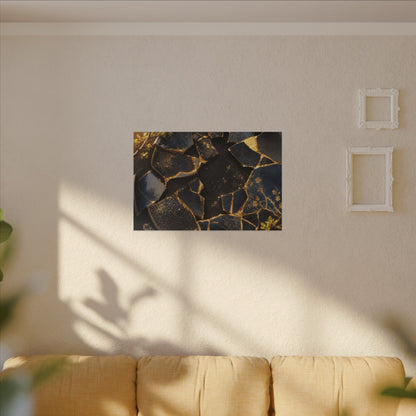 Golden Hour Broken Pottery Canvas Art - Kintsugi Ma