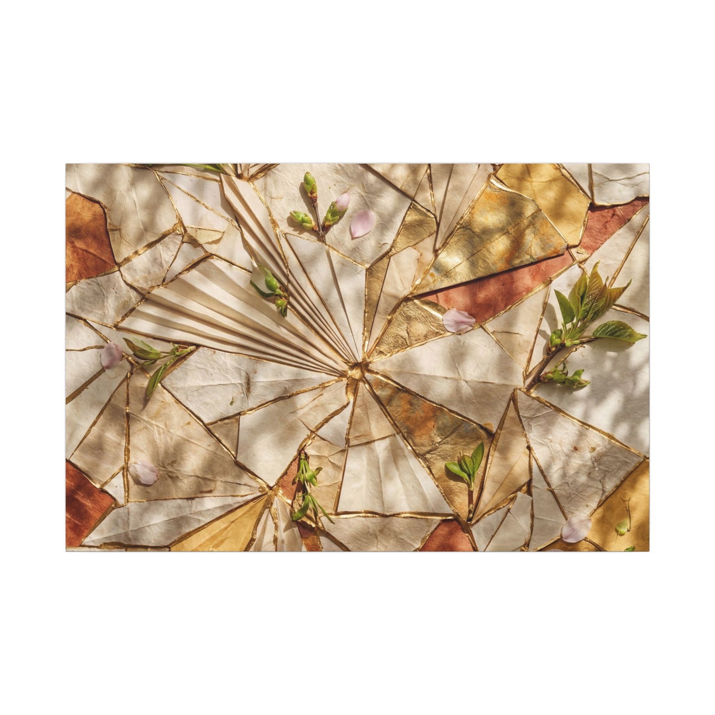 Resilient Paper Fold Canvas Art - Gold Repair Kintsugi Art Print