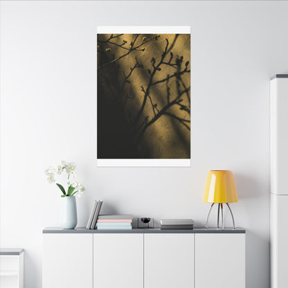 Golden Hour Shadow Play Canvas Art - Dark Japandi Seijaku
