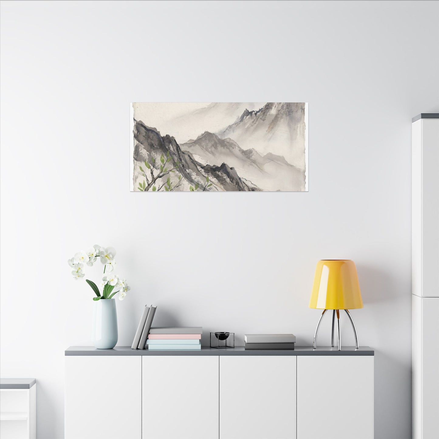 Spring Mountain Mist Texture Canvas Art | Warm Decor