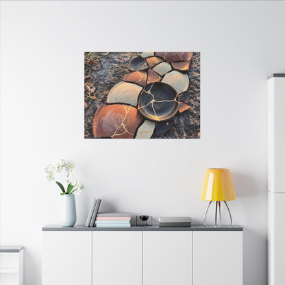 Winter Broken Pottery Gold Vein Canvas Art | Beautiful Decor