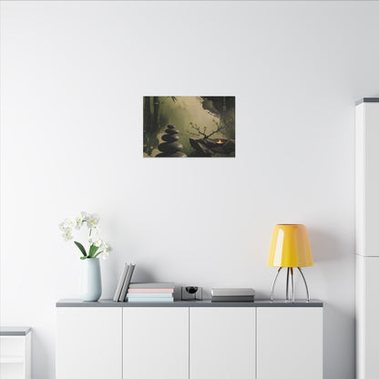 River Stones Spring Canvas Art | Zen Contemplative Design