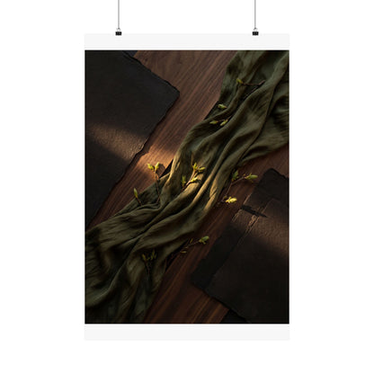 Silk Drape Spring Wall Art Print | Dark Japandi Bold Design Art Print