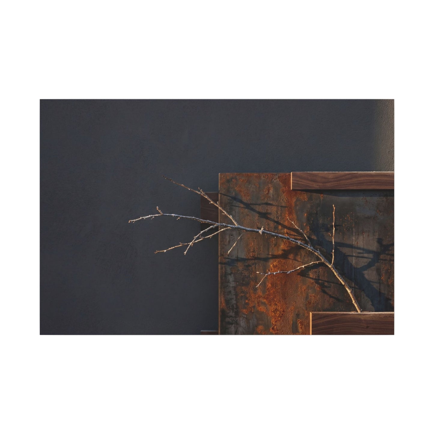 Ma Rust Patina Canvas Art - Dark Japandi Dark Texture Art Print