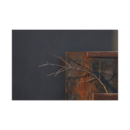 Ma Rust Patina Canvas Art - Dark Japandi Dark Texture Art Print