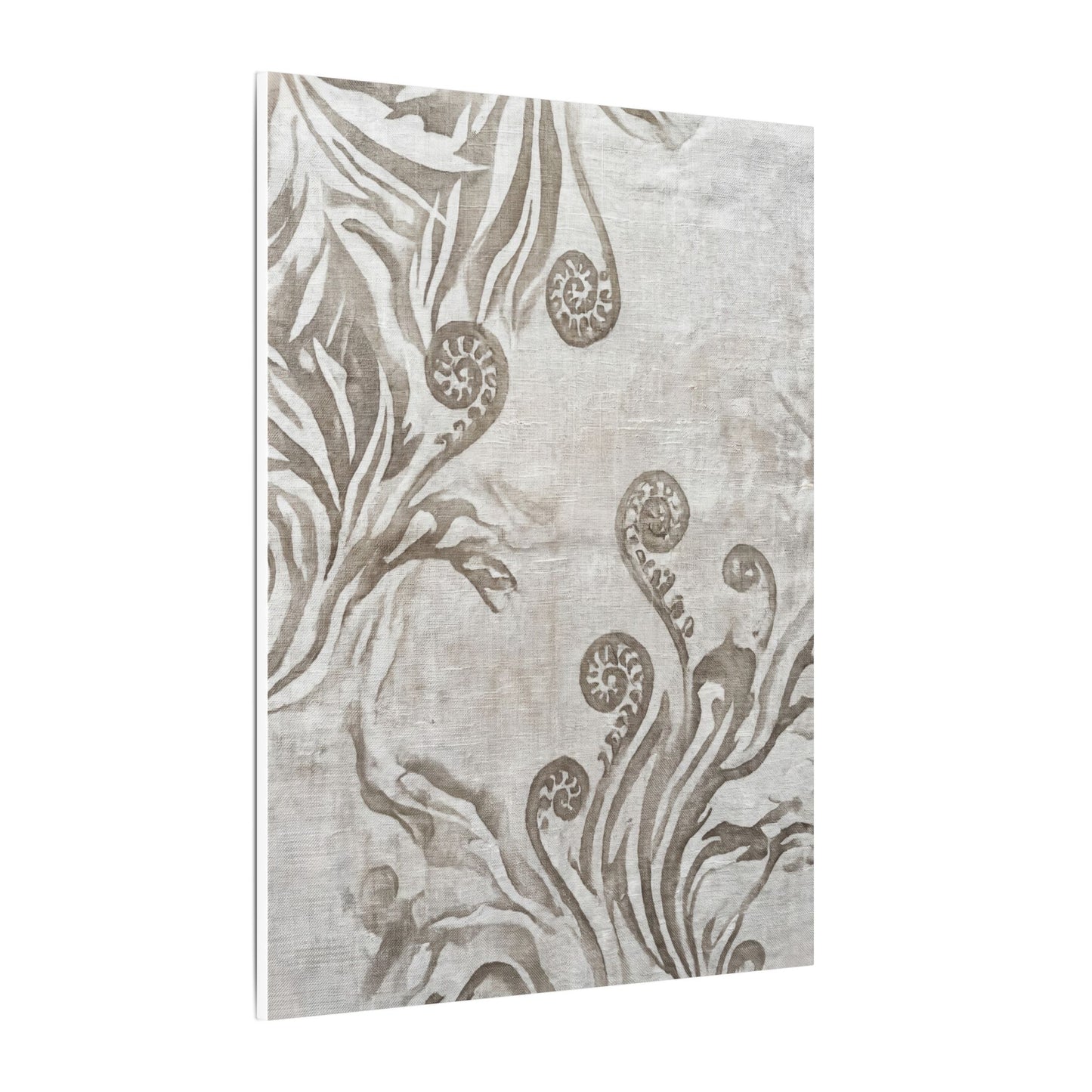 Japandi Fern Unfurling in Overcast | Japanese Pattern Canvas Art