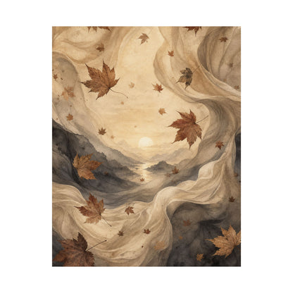 Silk Drape Wall Art Print | Autumn Japandi Watercolor Art