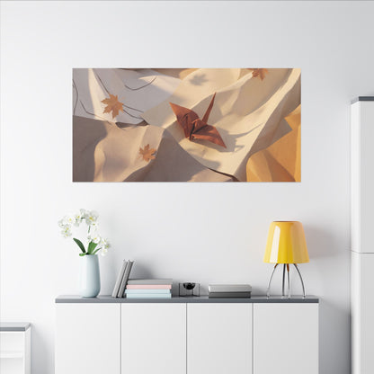 Autumn Paper Fold Minimal Line Canvas Art | Cozy Decor