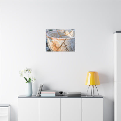 Resilient Ceramic Bowl Canvas Art - Gold Vein Kintsugi