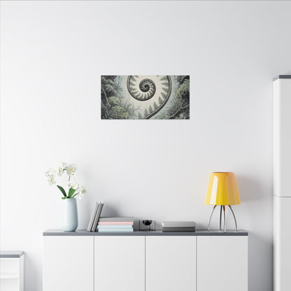Zen Fern Unfurling in Dawn | Ukiyo E Inspired Canvas Art
