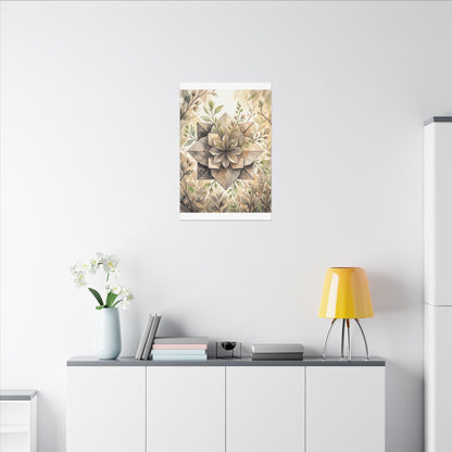 Warm Paper Fold Canvas Art - Watercolor Japandi