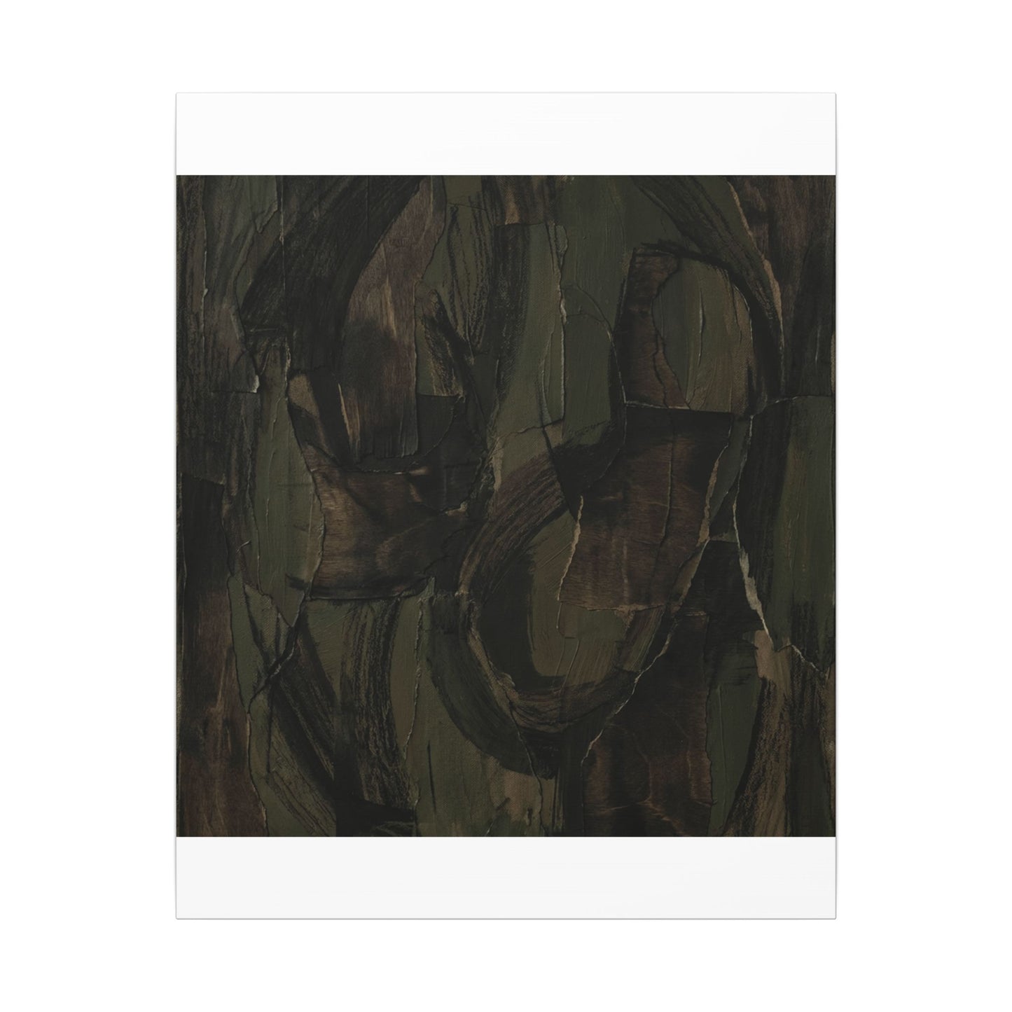 Mixed Media Dark Japandi Textured Canvas Art