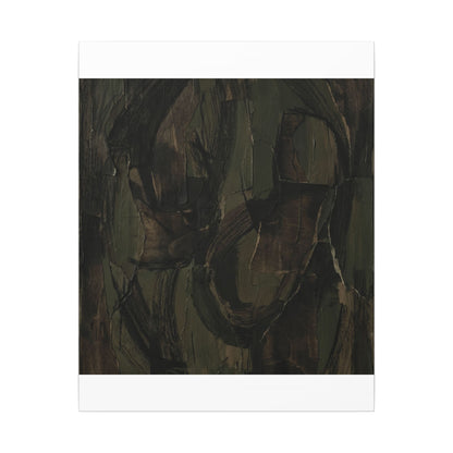 Mixed Media Dark Japandi Textured Canvas Art