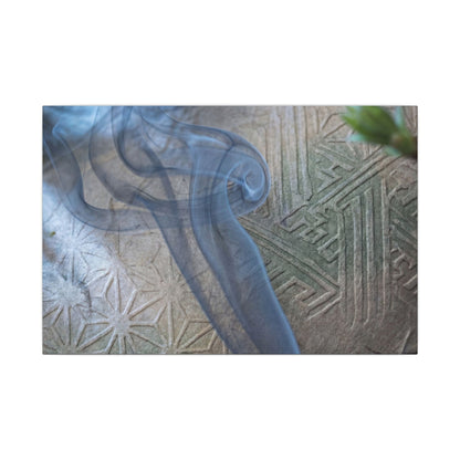 Spring Incense Smoke Japanese Pattern Canvas Art | Neutral Decor