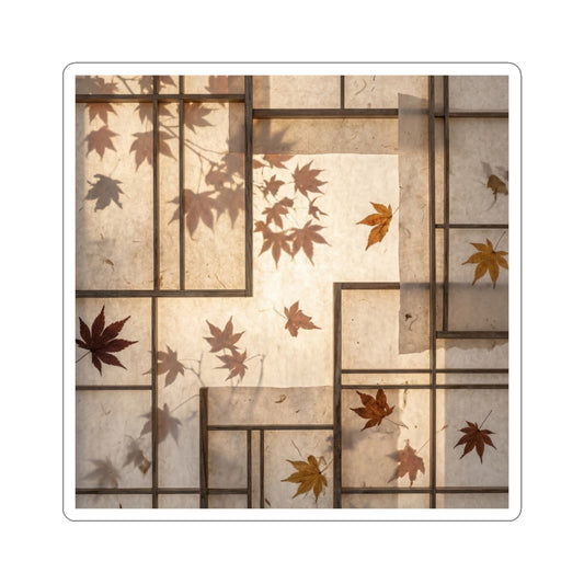 Shoji Screen Japanese Pattern Sticker | Warm Japandi Art Art Print