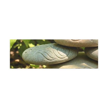 River Stones Summer Canvas Art | Japandi Earthy Design