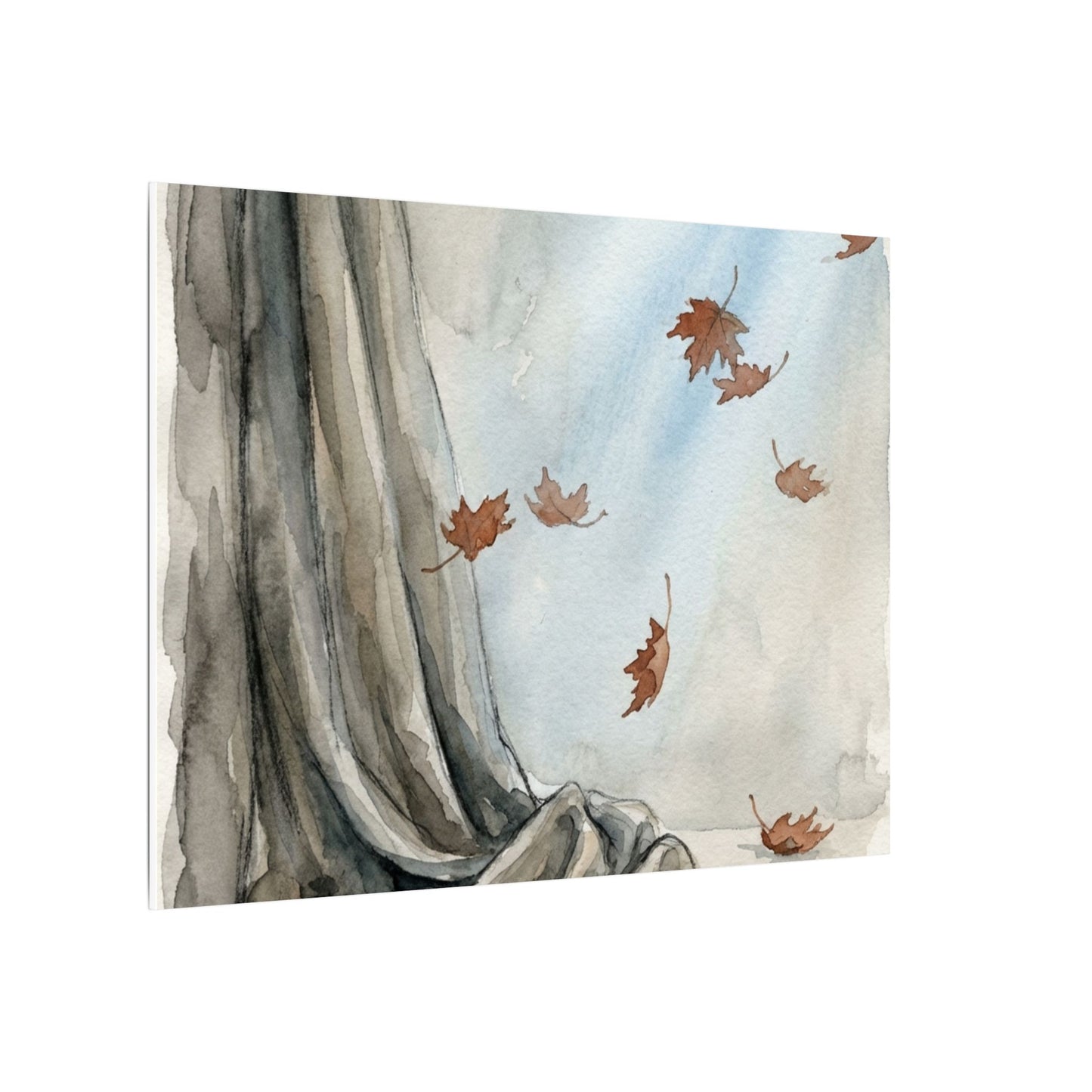 Ma Silk Drape Canvas Art - Japandi Watercolor