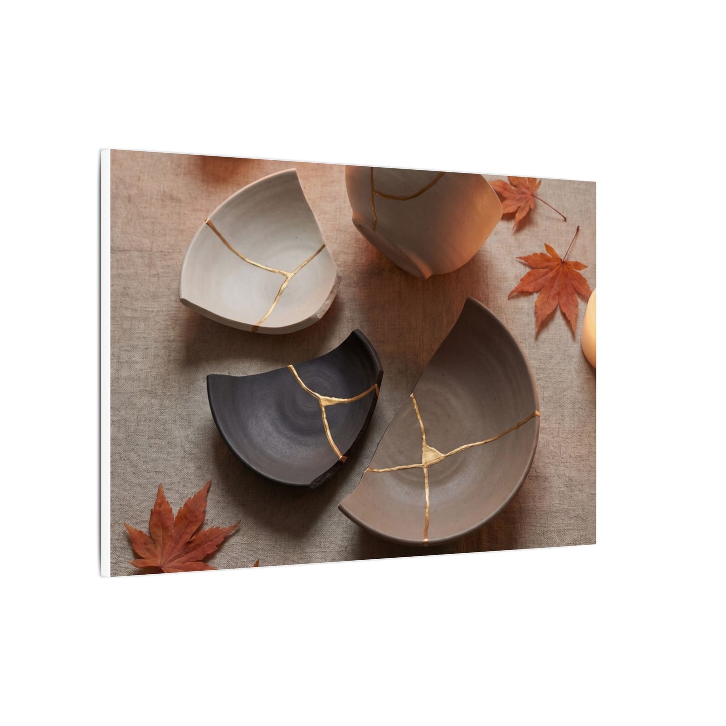 Candlelight Broken Pottery Canvas Art - Japandi Ma