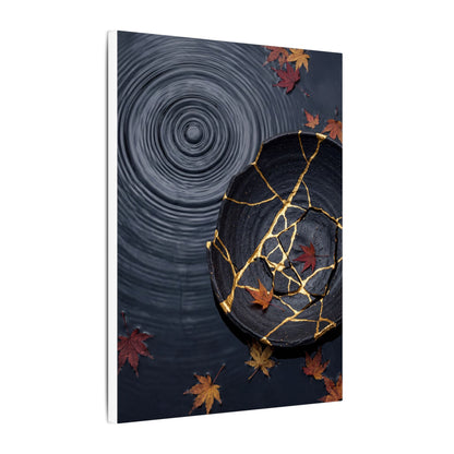 Philosophical Water Ripple Canvas Art - Gold Repair Kintsugi