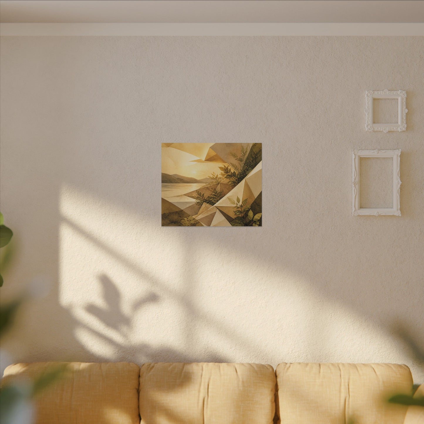 Golden Hour Paper Fold Canvas Art - Japandi Ma