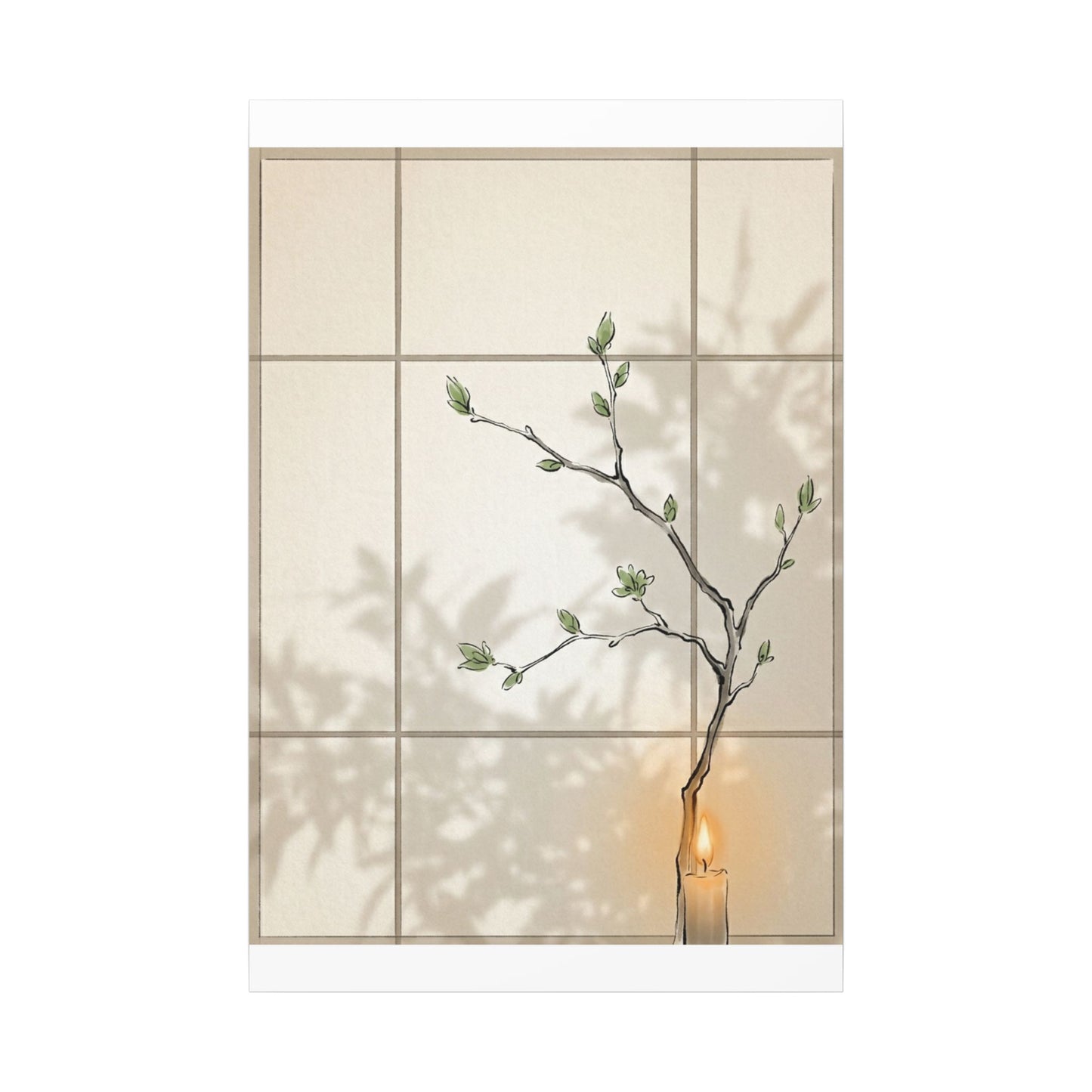 Shoji Screen Spring Canvas Art | Japandi Cozy Design