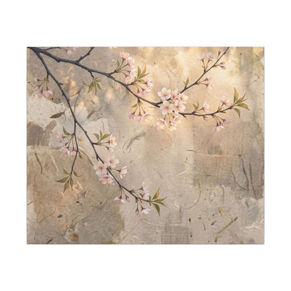 Summer Cherry Blossom Texture Canvas Art | Neutral Decor