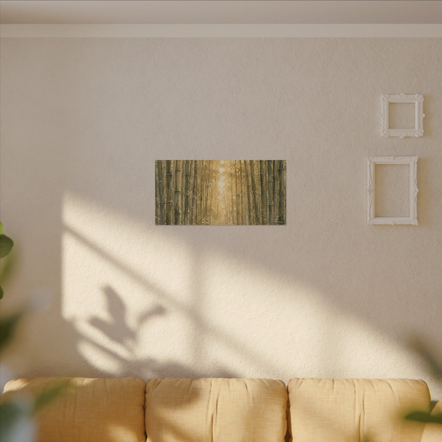 Bamboo Grove Winter Canvas Art | Japandi Elegant Design