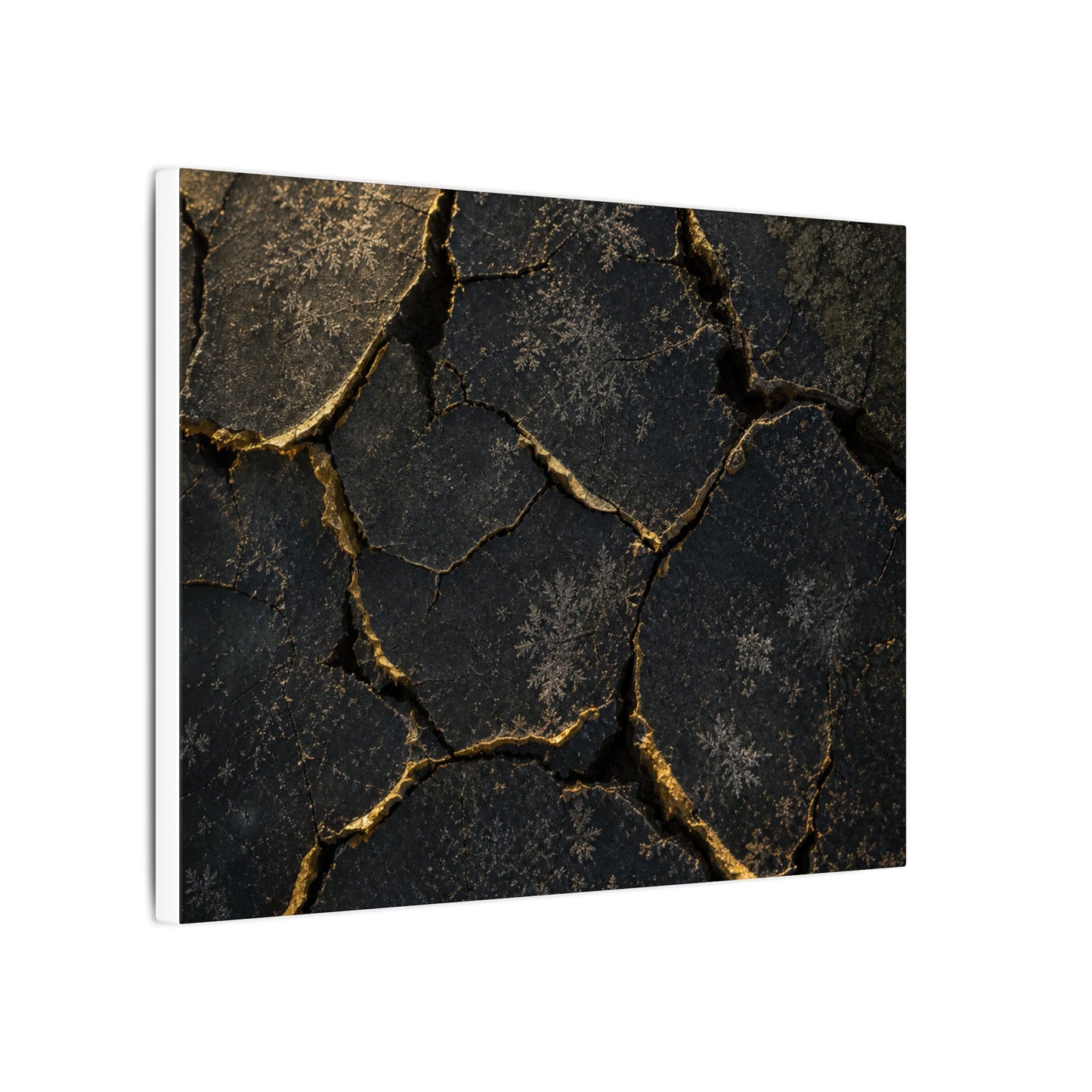 Cracked Earth Canvas Art | Winter Dark Japandi Shadow Zen Art