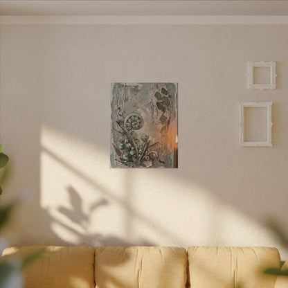 Datsuzoku Fern Unfurling Canvas Art - Japandi Texture