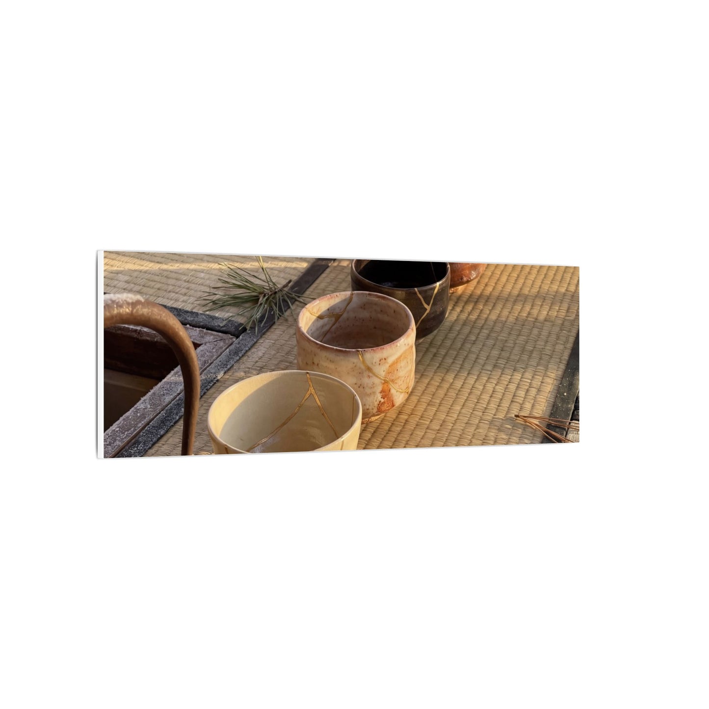 Kintsugi Tea Ceremony in Golden Hour | Gold Repair Canvas Art
