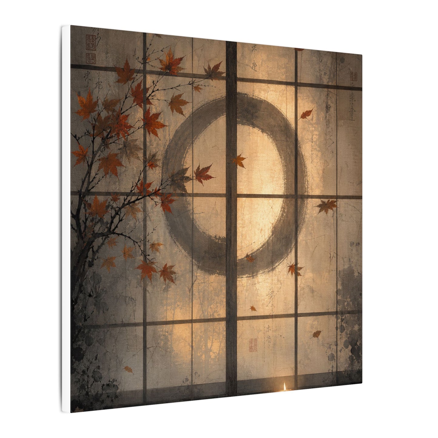 Shoji Screen Texture Canvas Art | Earthy Japandi Art
