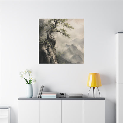 Spring Pine Tree Watercolor Canvas Art | Warm Decor