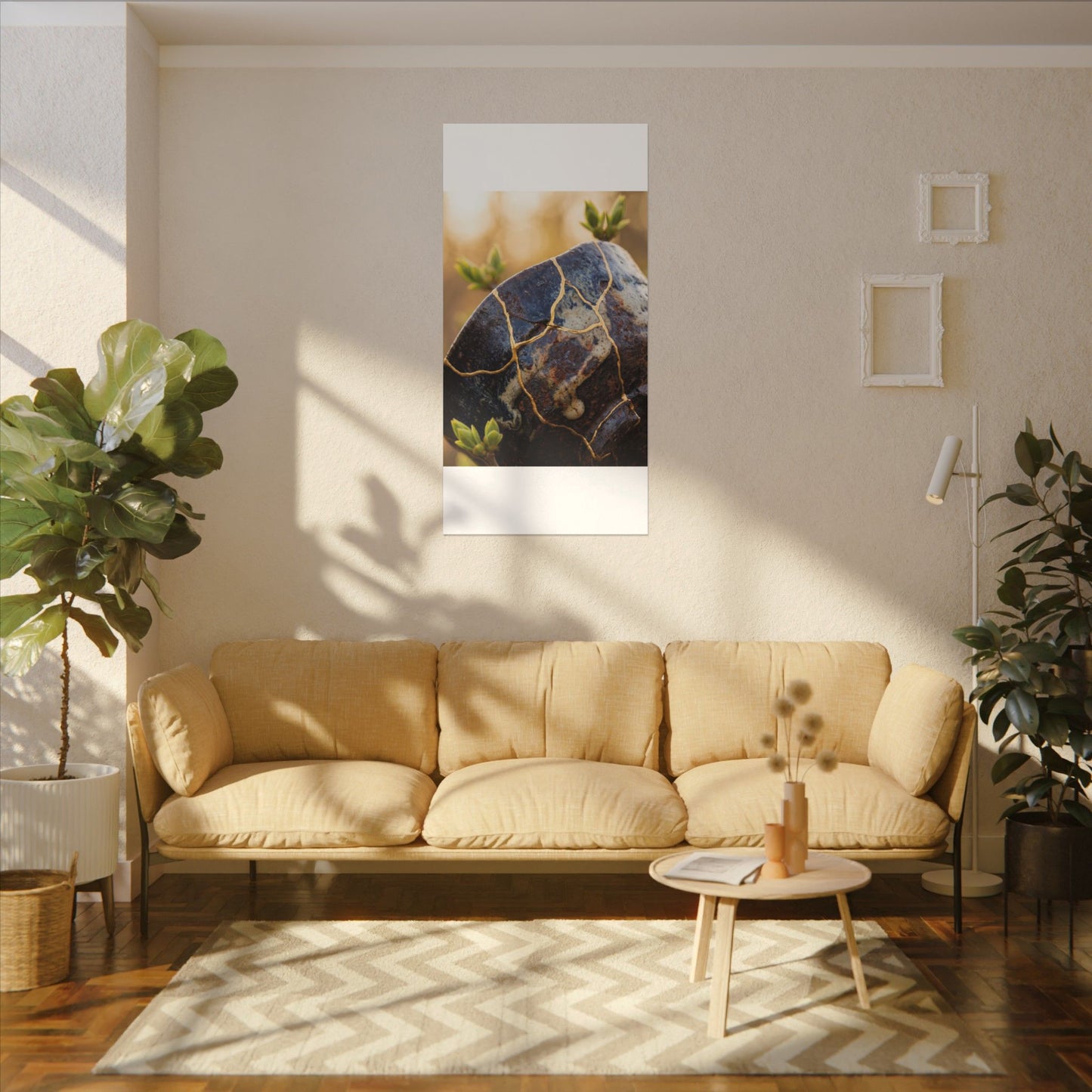 Fukinsei Rust Patina Canvas Art - Kintsugi Gold Repair