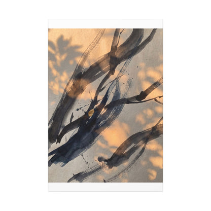 Datsuzoku Ink Brushstroke Canvas Art - Dark Japandi Shadow Zen