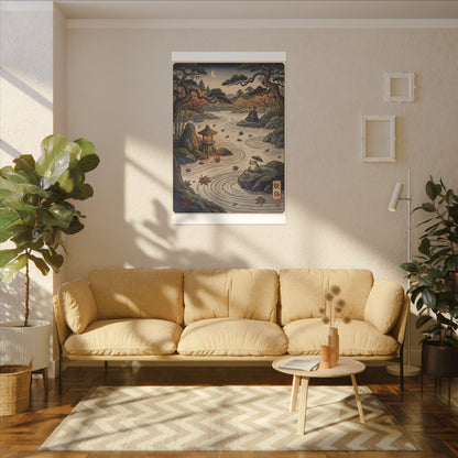 Rock Garden Autumn Canvas Art | Zen Serene Design