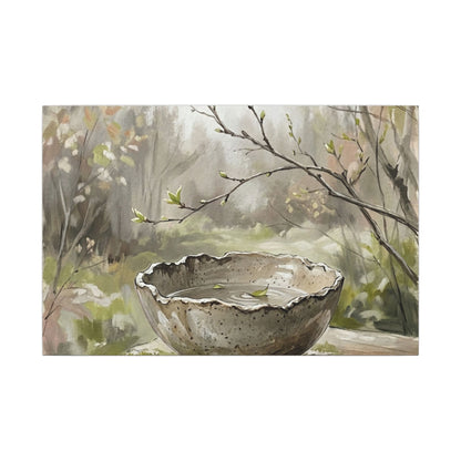 Japandi Ceramic Bowl in Overcast | Minimal Line Canvas Art