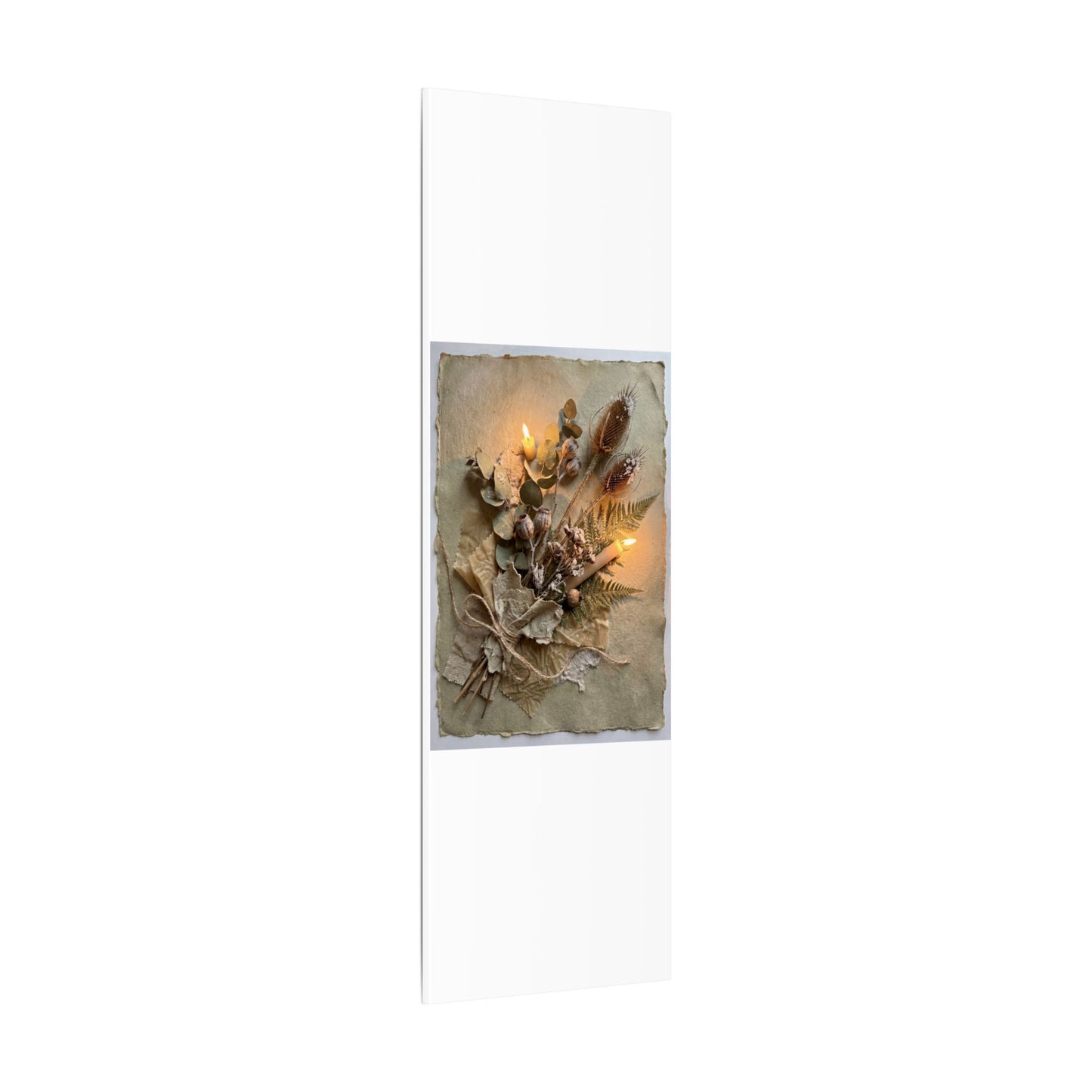 Dried Flowers Texture Canvas Art | Warm Japandi Art