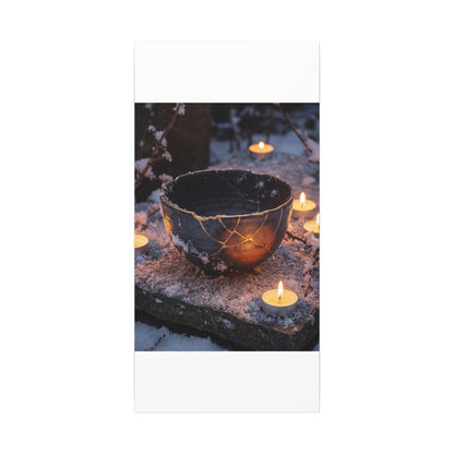 Ceramic Bowl Gold Repair Canvas Art | Beautiful Kintsugi Art