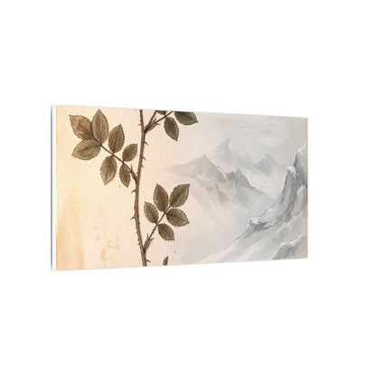 Winter Mountain Mist Herbarium Canvas Art | Earthy Decor