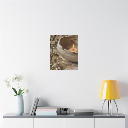Kanso Ceramic Bowl Canvas Art - Japandi Watercolor