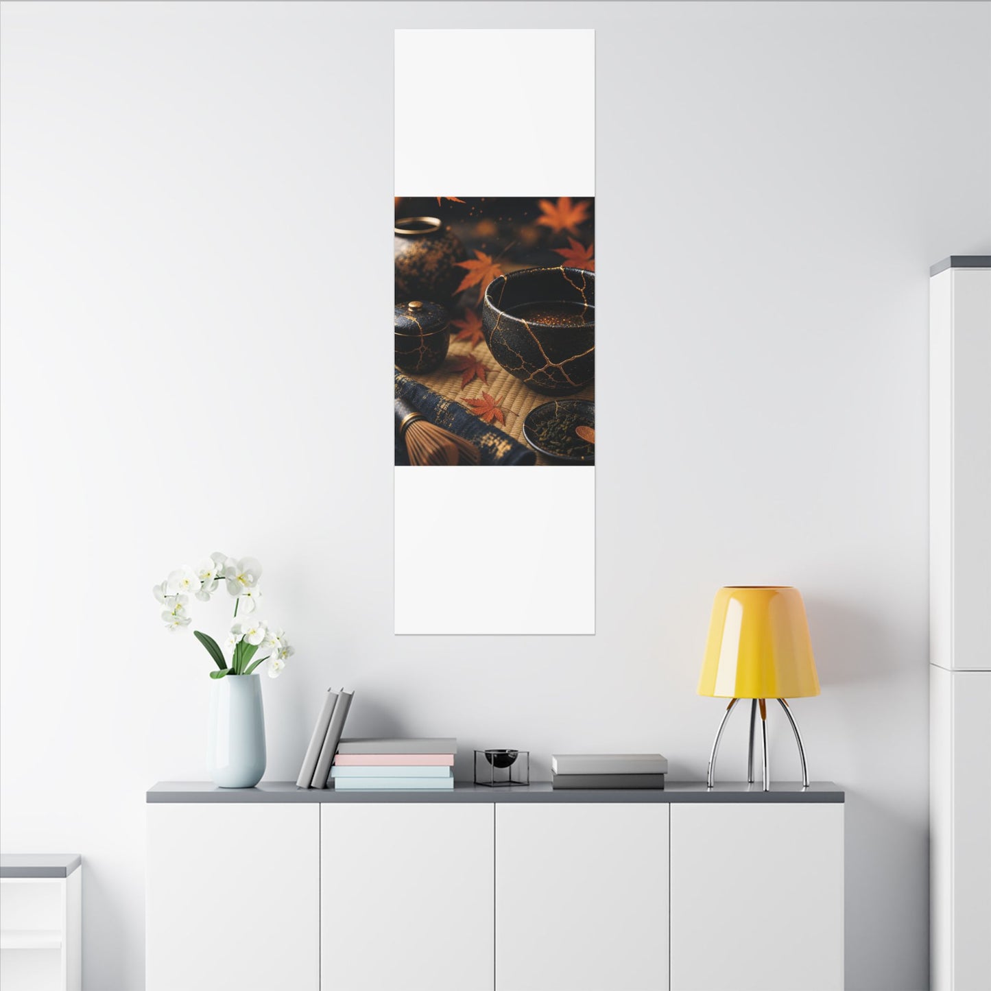 Seijaku Tea Ceremony Canvas Art - Kintsugi Gold Repair