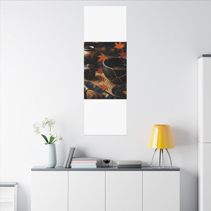 Seijaku Tea Ceremony Canvas Art - Kintsugi Gold Repair