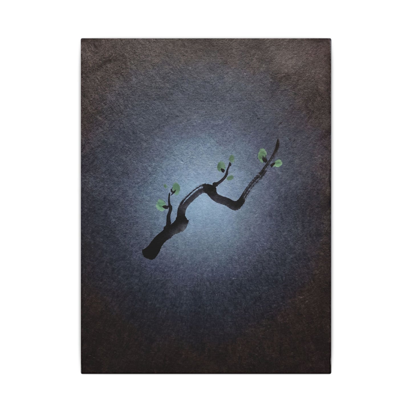 Ink Brushstroke Canvas Art | Spring Dark Japandi Moody Minimal Art