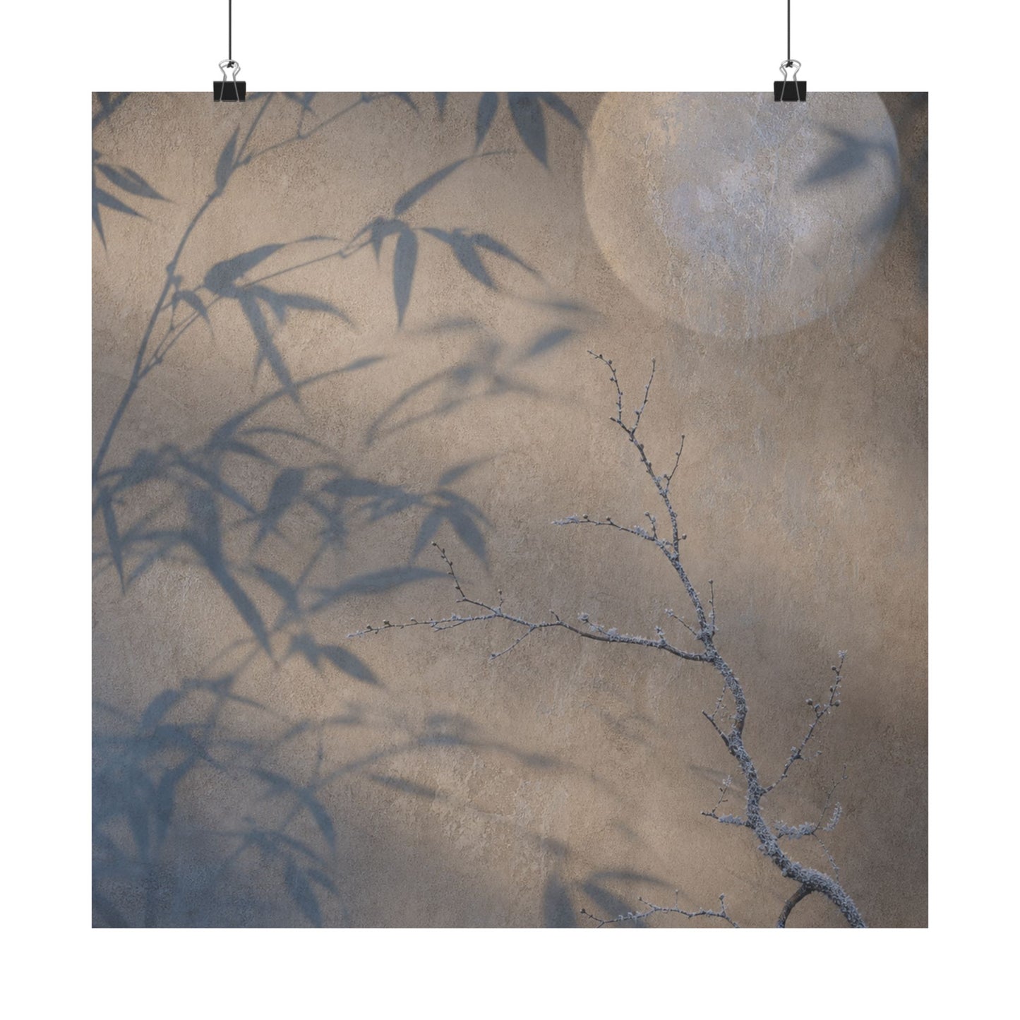 Seijaku Shadow Play Wall Art Print - Japandi Japanese Pattern