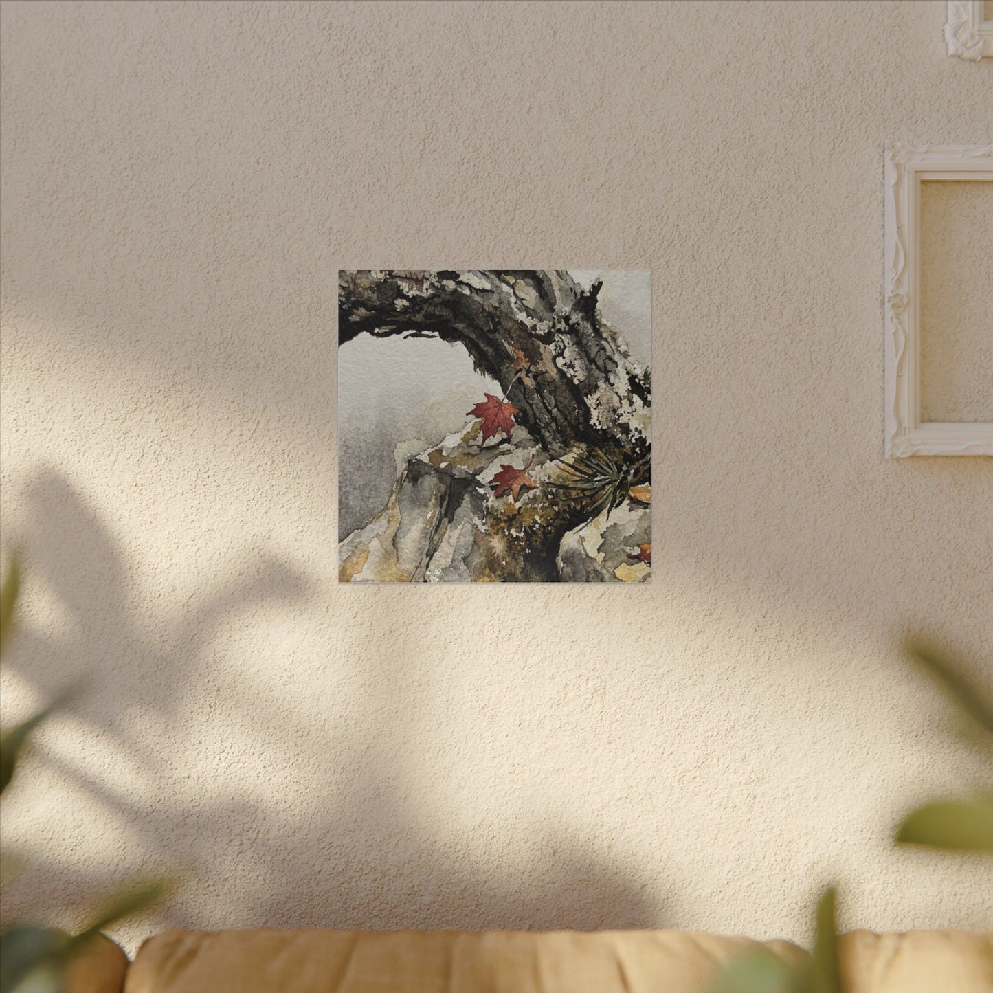 Pine Tree Autumn Canvas Art | Japandi Earthy Design