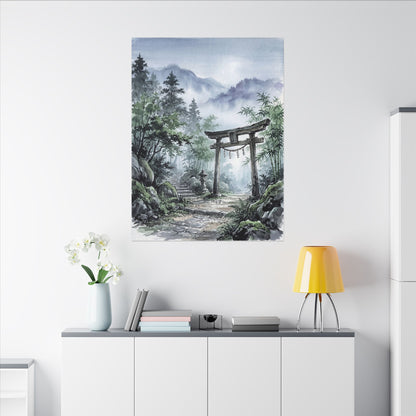 Moonlight Torii Gate Canvas Art - Zen Fukinsei